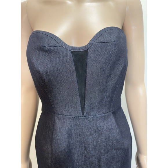 Rag & Bone Women's Denim Black Dress With Pockets Strapless Size 4 - Picture 3 of 9
